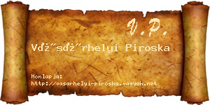 Vásárhelyi Piroska névjegykártya